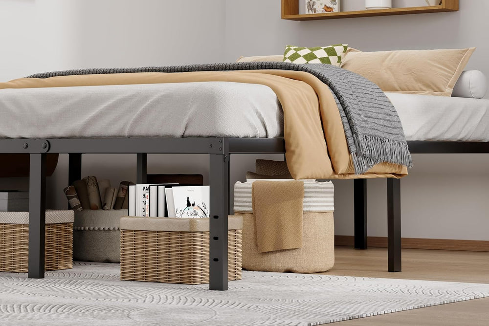 Metal Bed Frame Full Size 18 Inch Platform Bed Frames with Underbed Storage