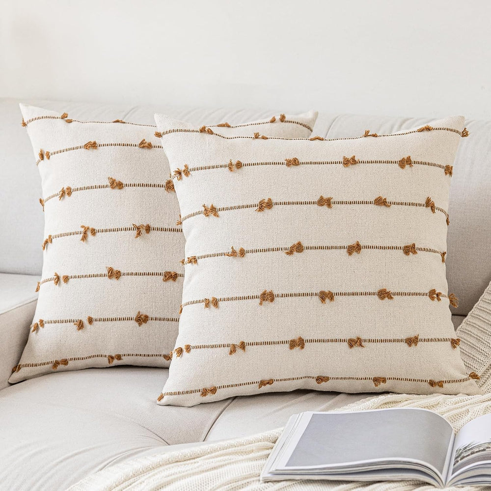 YEENAASY Boho Throw Pillow Covers 22x22 Set of 2 Farmhouse Pillow Cases