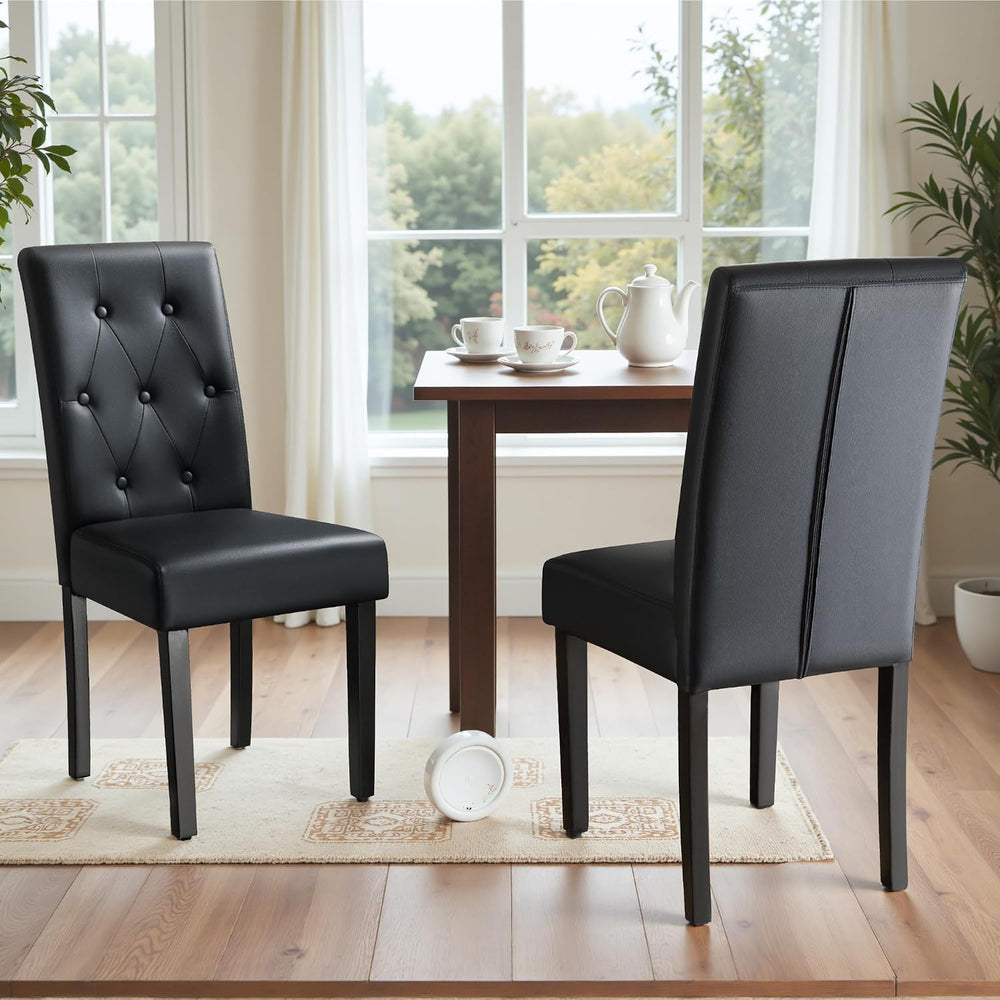 Furmax Upholstered Dining Chairs Set of 2, PU Leather Dinning Room Chairs, Bu...