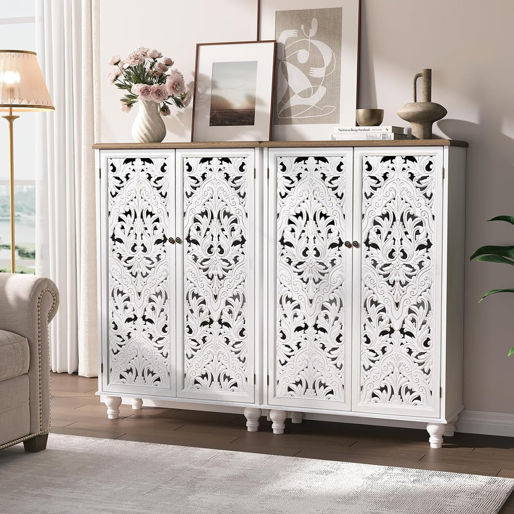 JOINICE 47" Tall Accent Cabinet with Doors & Storage for Living Room...