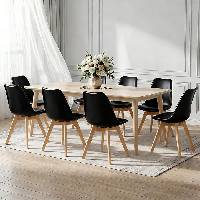 Dining Chairs Set of 8, Modern Upholstered Dining Room Chairs with PU Leather...
