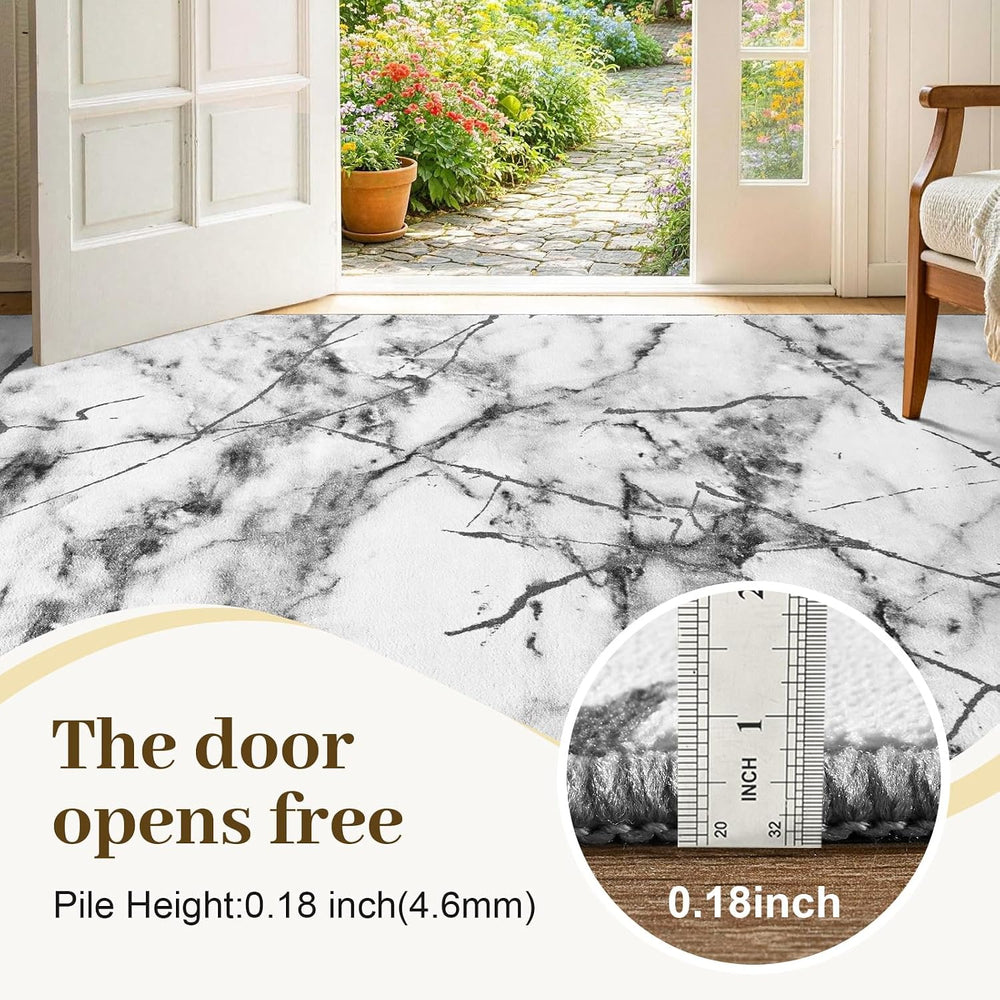 6x9 Washable Non-Slip Area Rug for Living Room (Silver Gray)