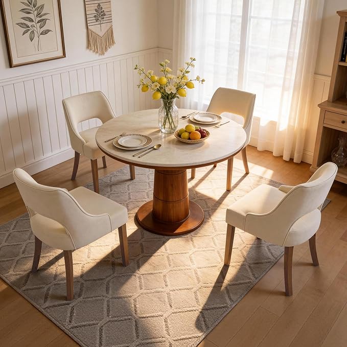 ClinQ Wooden Dining Chairs Set of 2, Modern Fabric Upholstered Kitchen Chairs...