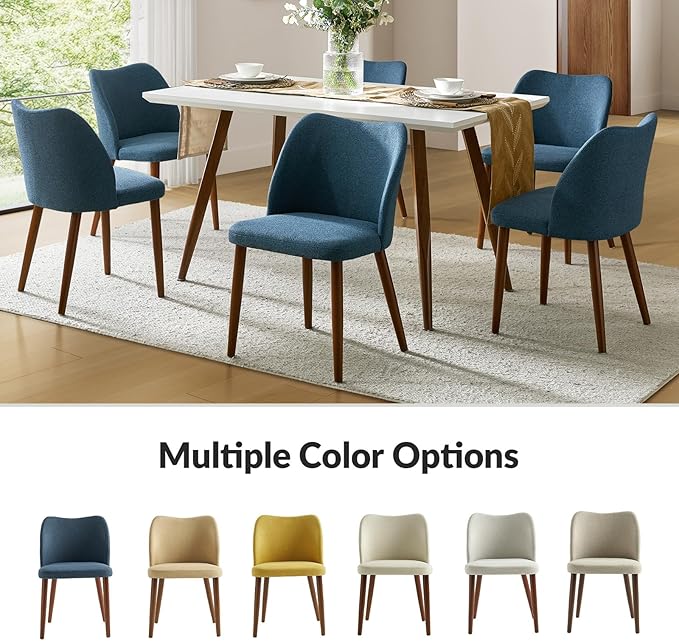 Dining Chairs Set of 6, Upholstered Kitchen Dining Room Chair Set Morden Acce...