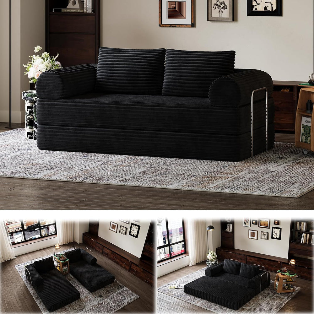 Novilla 75" Convertible Futon Sofa Bed, Boneless Couch with Smarts Coil®...