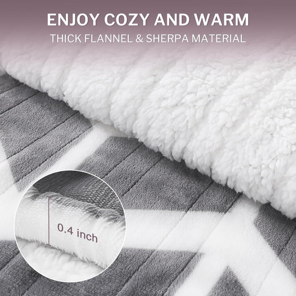VENTIMI Heated Throw Blanket, 5 Heat Levels & 3 Hours Auto Off, Grey
