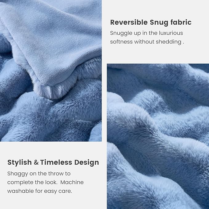 Cozy Bliss Faux Fur Bubble Throw