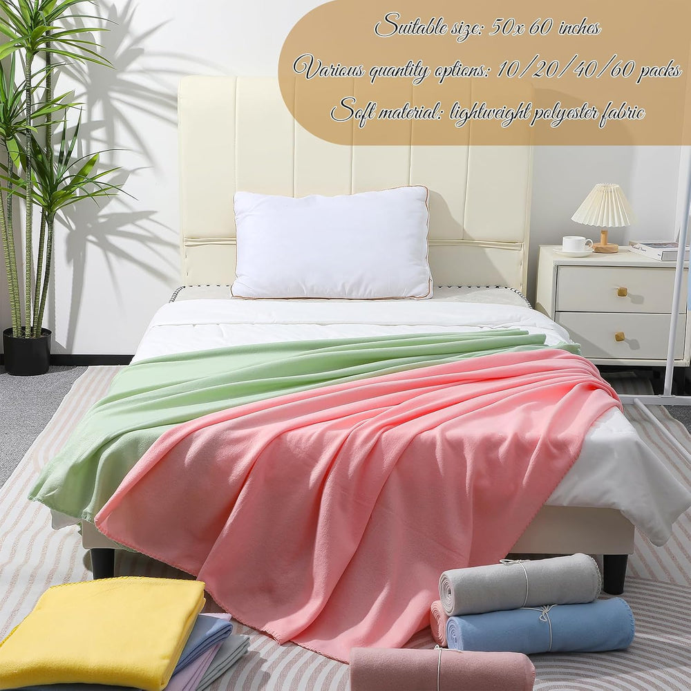 10PCS Pastel Fleece Blankets Bulk 50 X 60, Soft Lightweight Throw Blanket Kit...