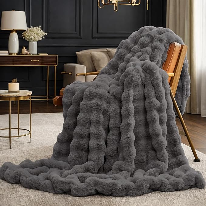 Cozy Bliss Faux Fur Bubble Throw