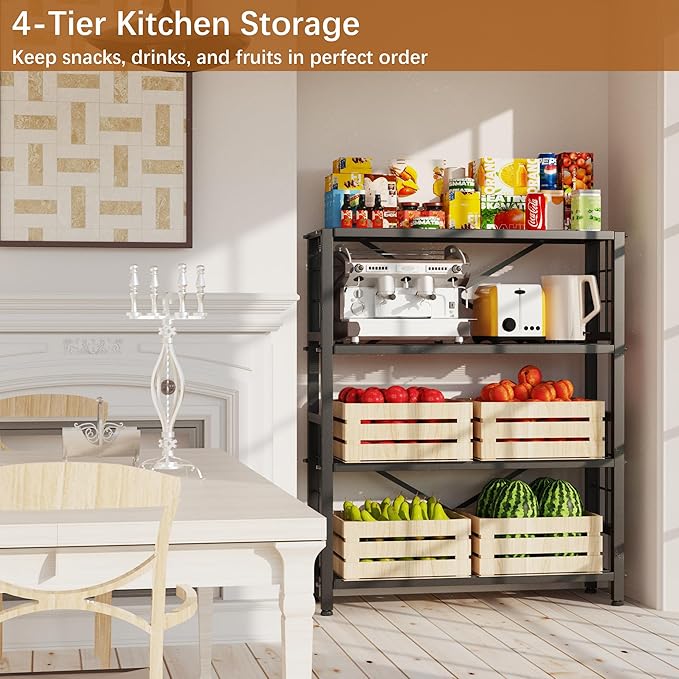 GIOTORENT 4-Wire Heavy-Duty Shelf, Standing Storage Shelves, Metal Shelving