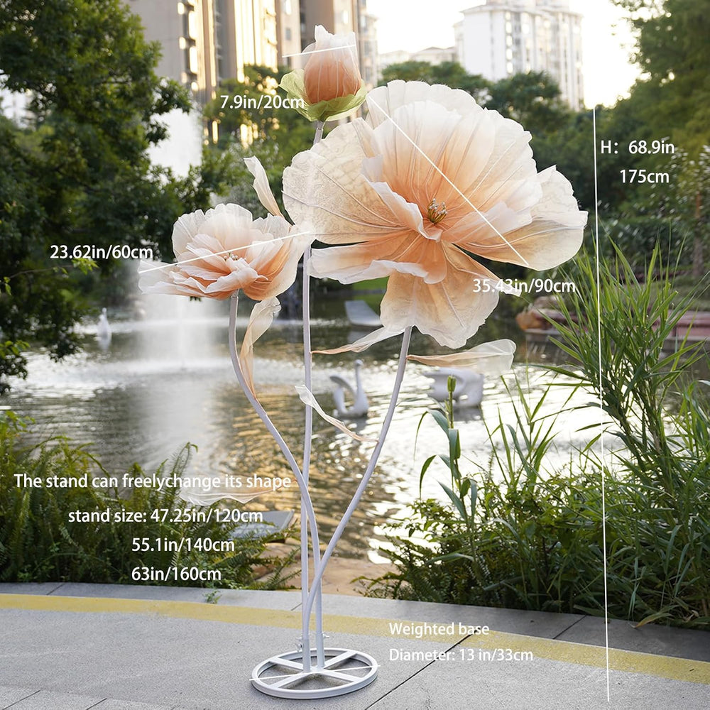 Giant Artificial Flower Decor,Oversized Gradient Organza Flower with Bendable...