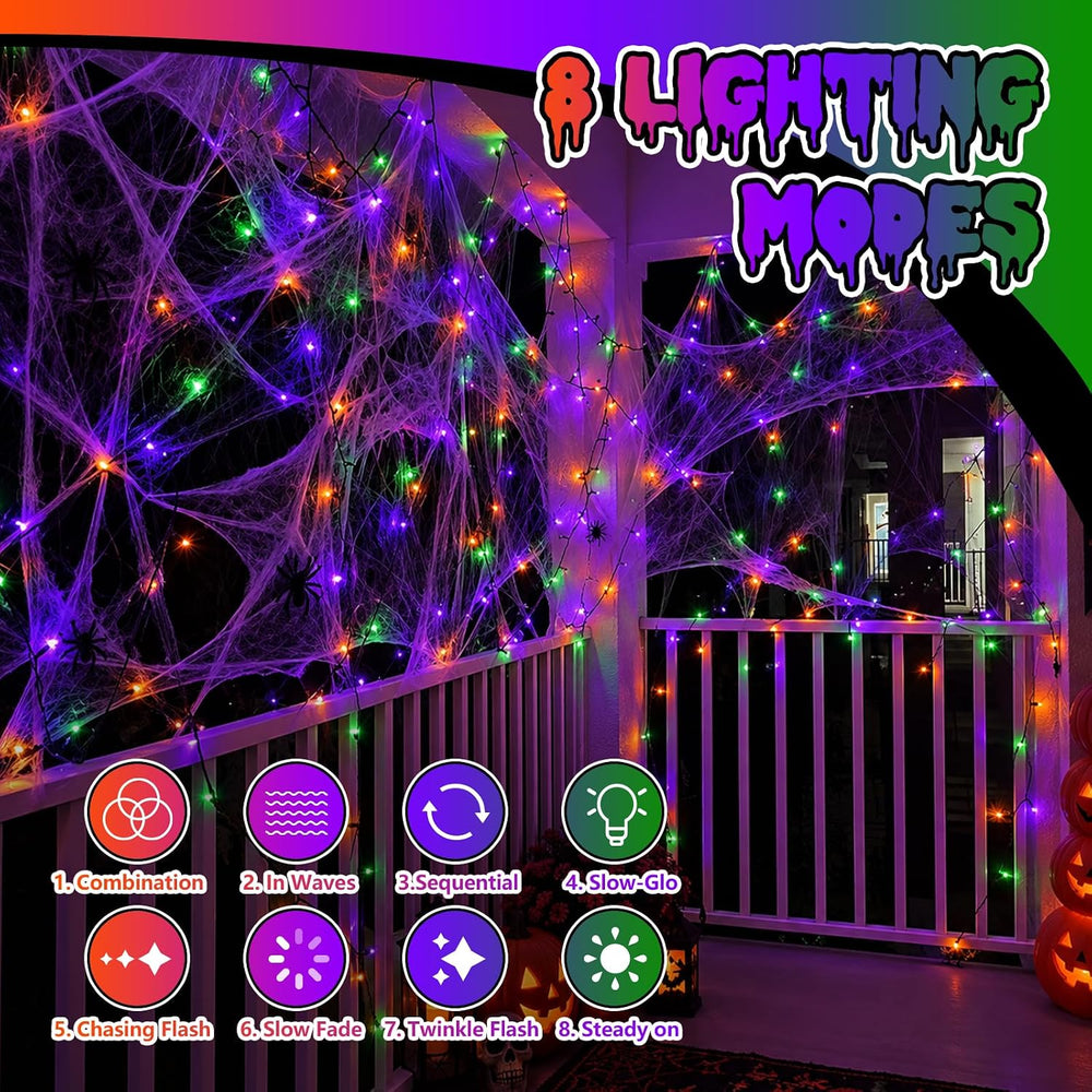 Halloween String Lights Purple Orange and Green 328ft 1000 LED