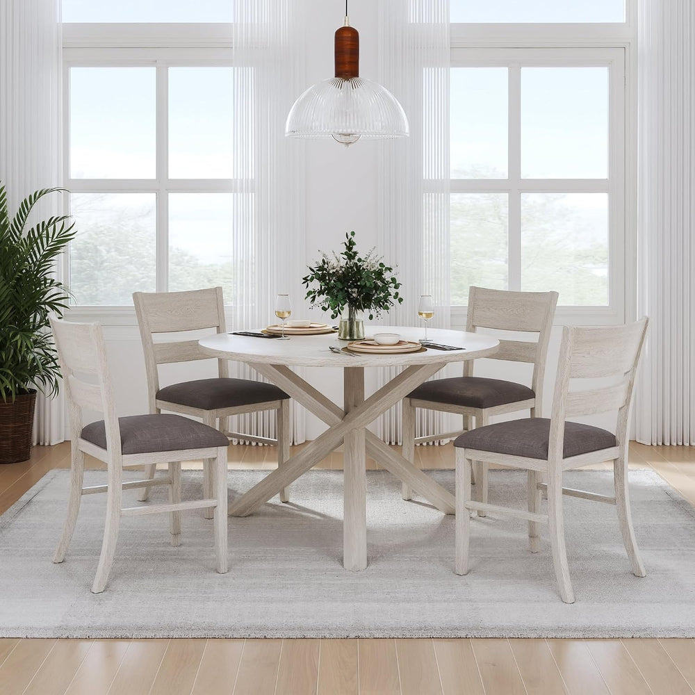 Peatuk Solid Wood Dining Chair Set of 2, Part of Dining Table Set, Mix and Ma...