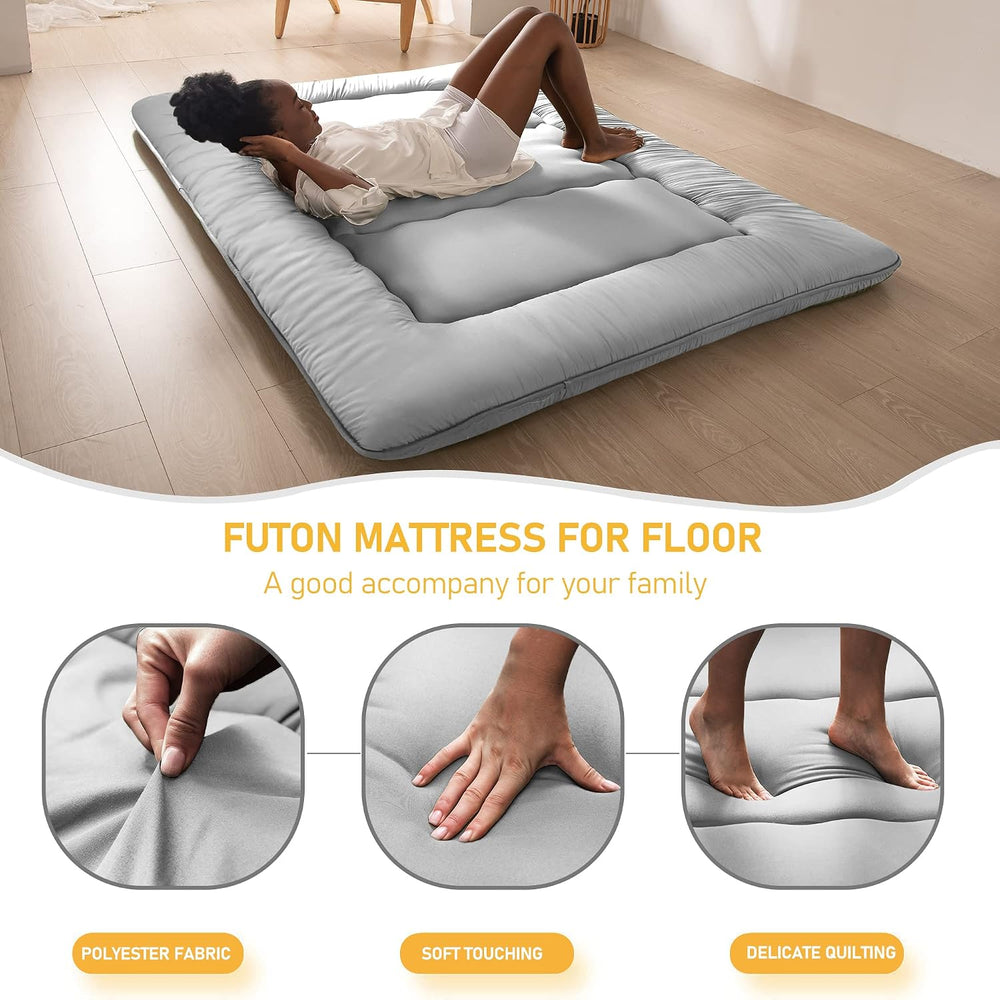 MAXYOYO Japanese Floor Mattress 4" Thick Queen Size Foldable Futon Mattress