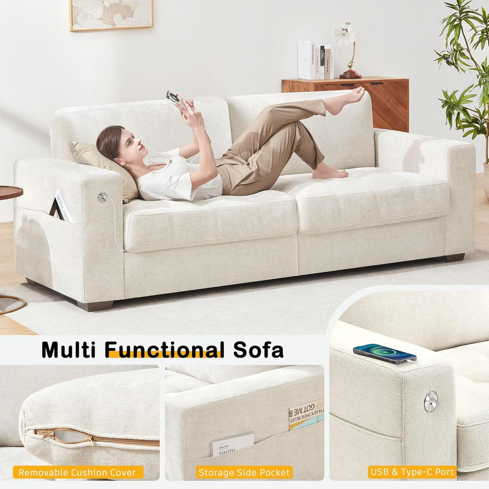 Hanherry 89" Sofa for Living Room, Modern Comfy Sofa with Medium Firm Se...