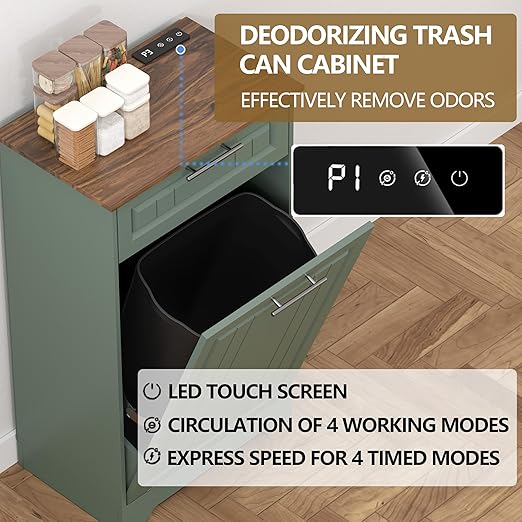 Single 10 Gallon Tilt Out Trash Can Cabinet