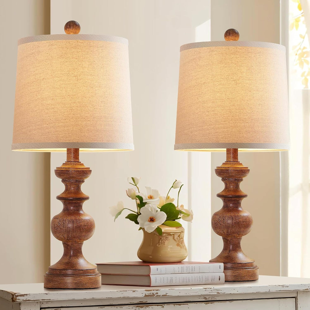 Farmhouse Table Lamp Set of 2, Rustic Table Lamps for Living Room Bedroom, 22...
