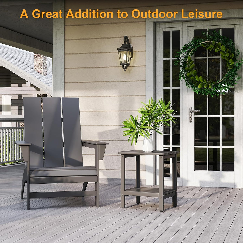Outdoor Side Table, 17.7-Inch Small Adirondack Patio Side Table