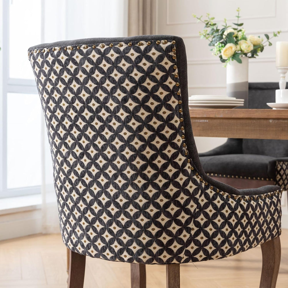 Ball & Cast Mid-Century Upholstered Dining Chairs Set of 2, Thickened Fab...