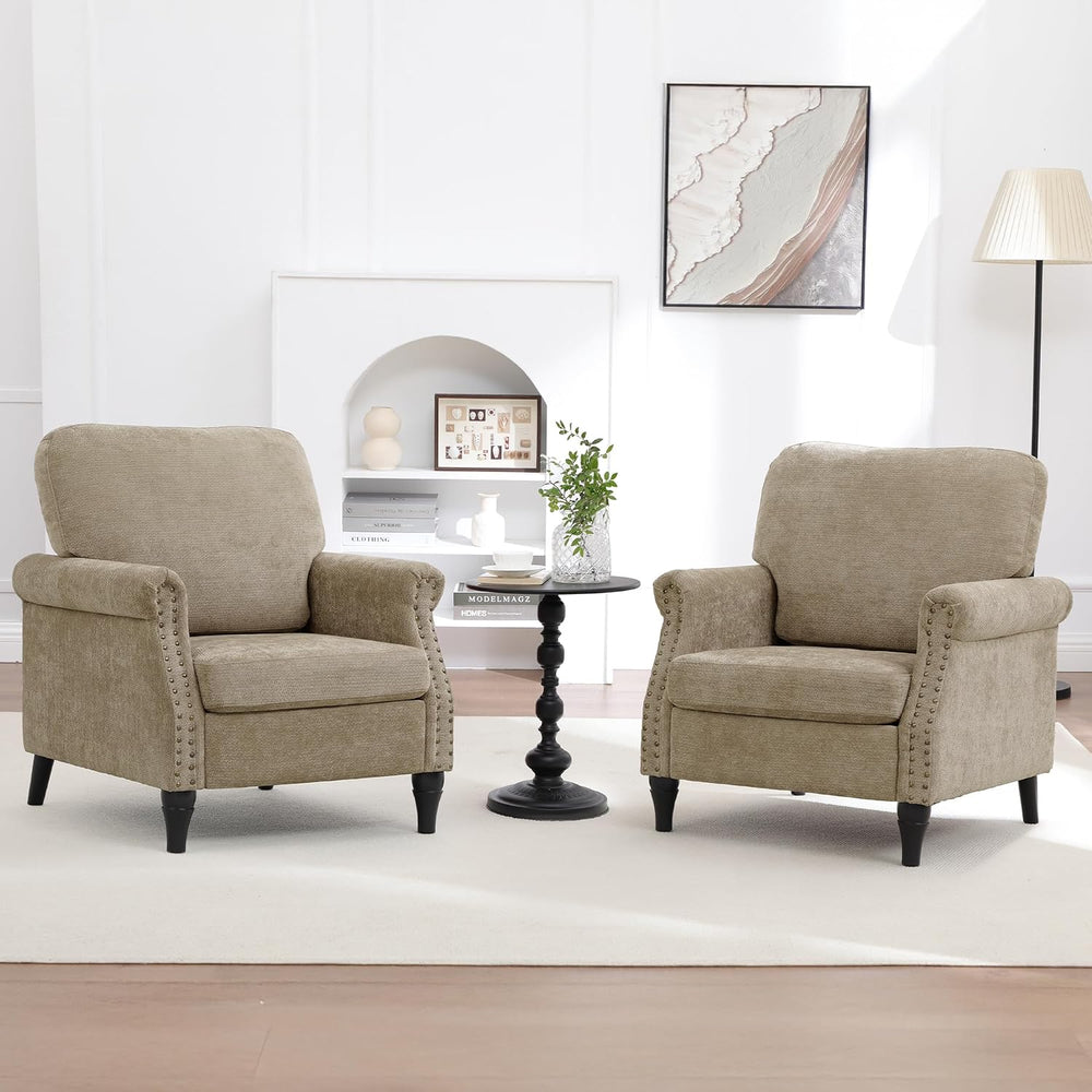 Accent Chair for Living Room, Modern Mid Century Reading Chair Armchair High ...