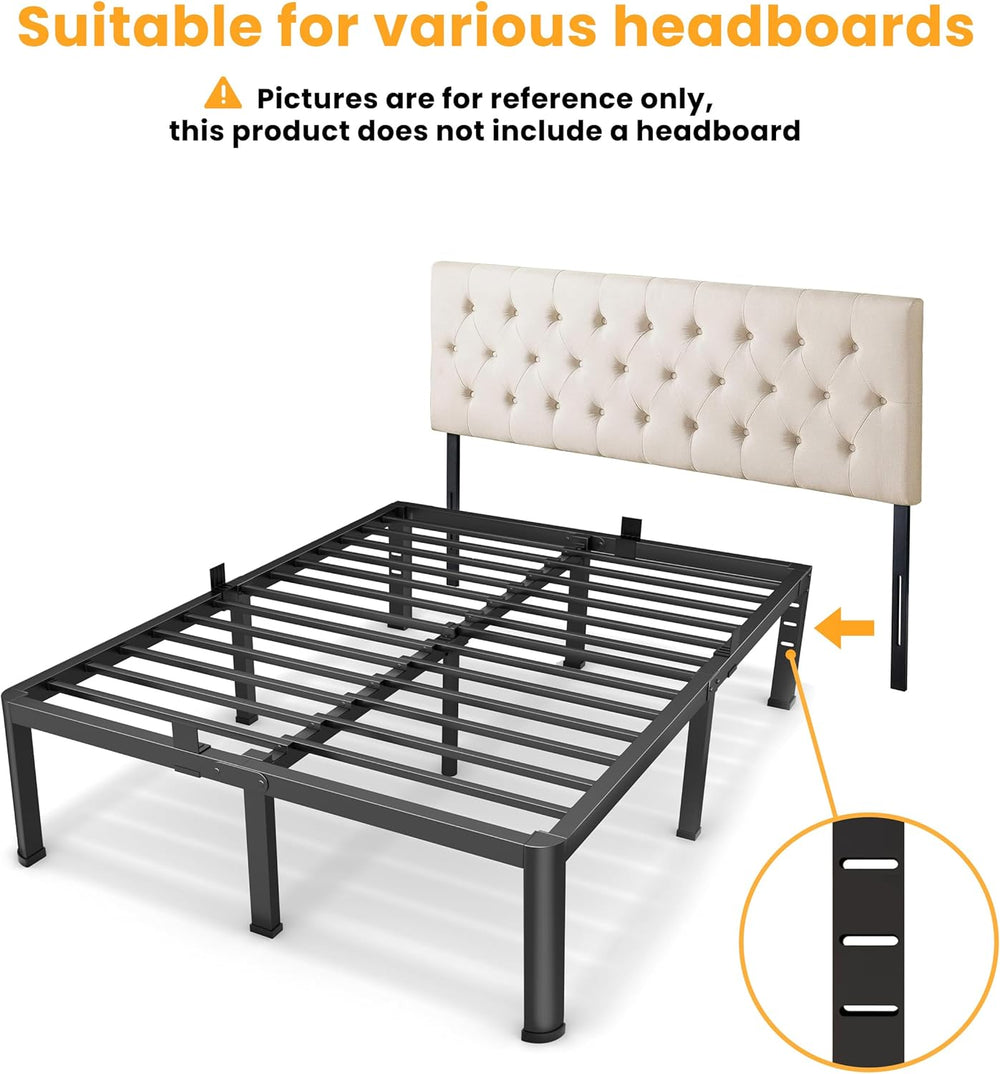 Superay 14 Inch Full Metal Bed Frame with Rounded Leg, Mattress Stopper