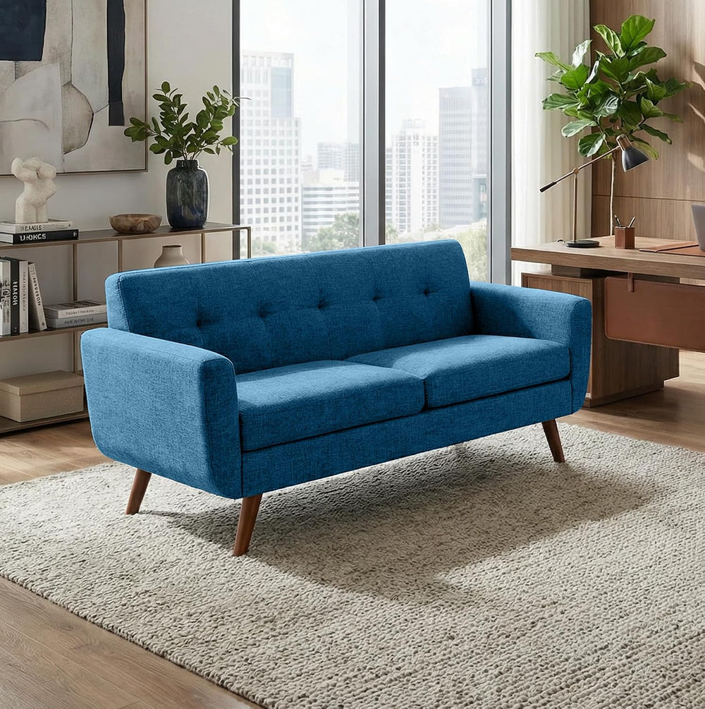 Tbfit 65" W Loveseat Sofa, Mid Century Modern Decor Love Seat Sofas and ...