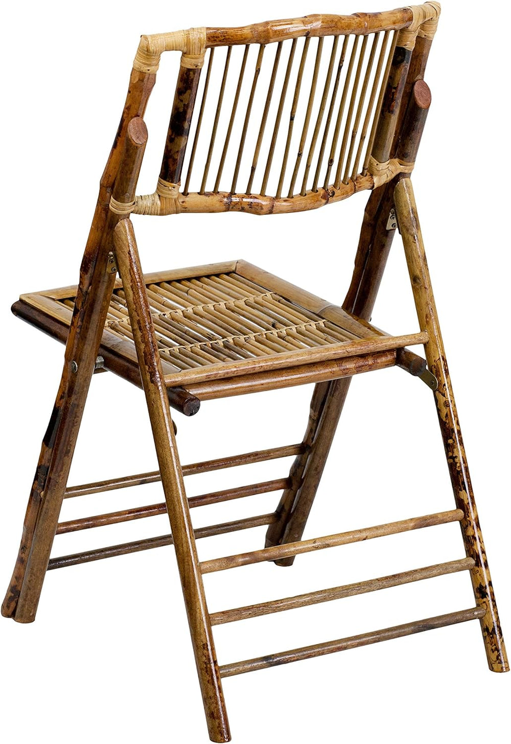 Flash Furniture Folding Bohemian Bamboo Chairs with Curved Backs, Modern Bamb...