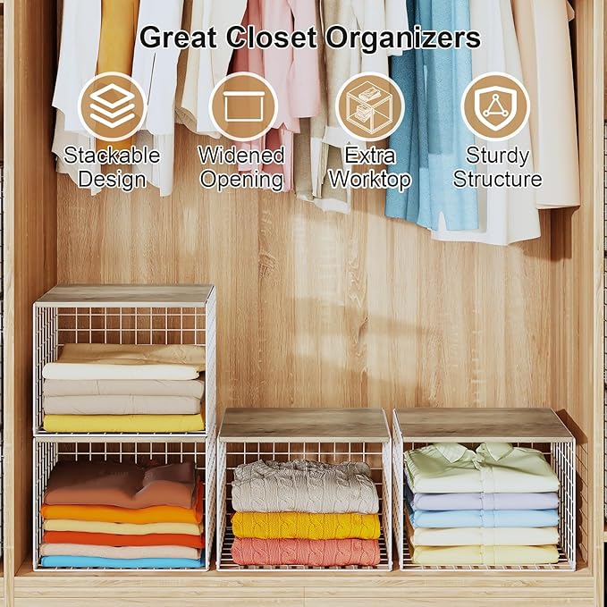 Closet Organizers And Storage Shelf, Widened Opening, Heightened Height