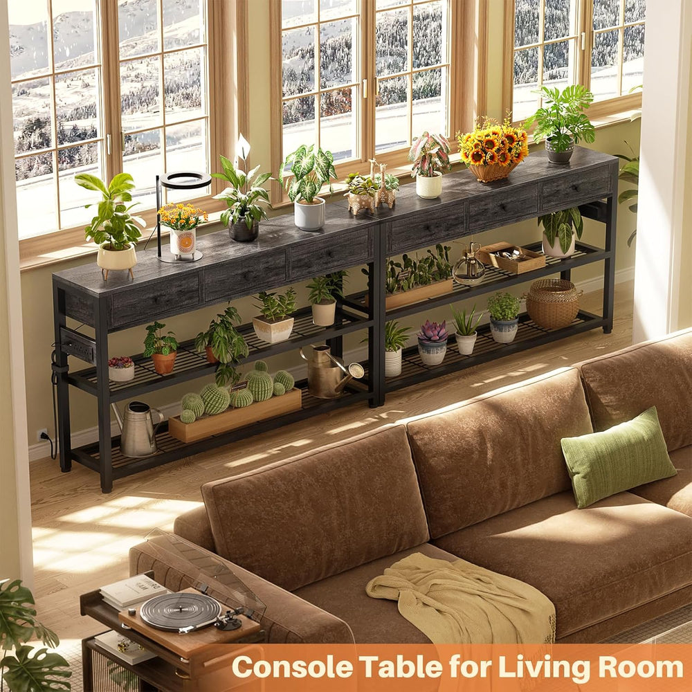 Ecoprsio 47'' Entryway Table with Outlets and USB Ports, Console Tabl...