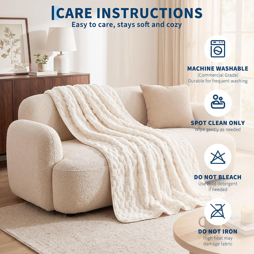 Garvee Heated Weighted Blanket for Adult 15 lbs, 48 x 72 inches, White