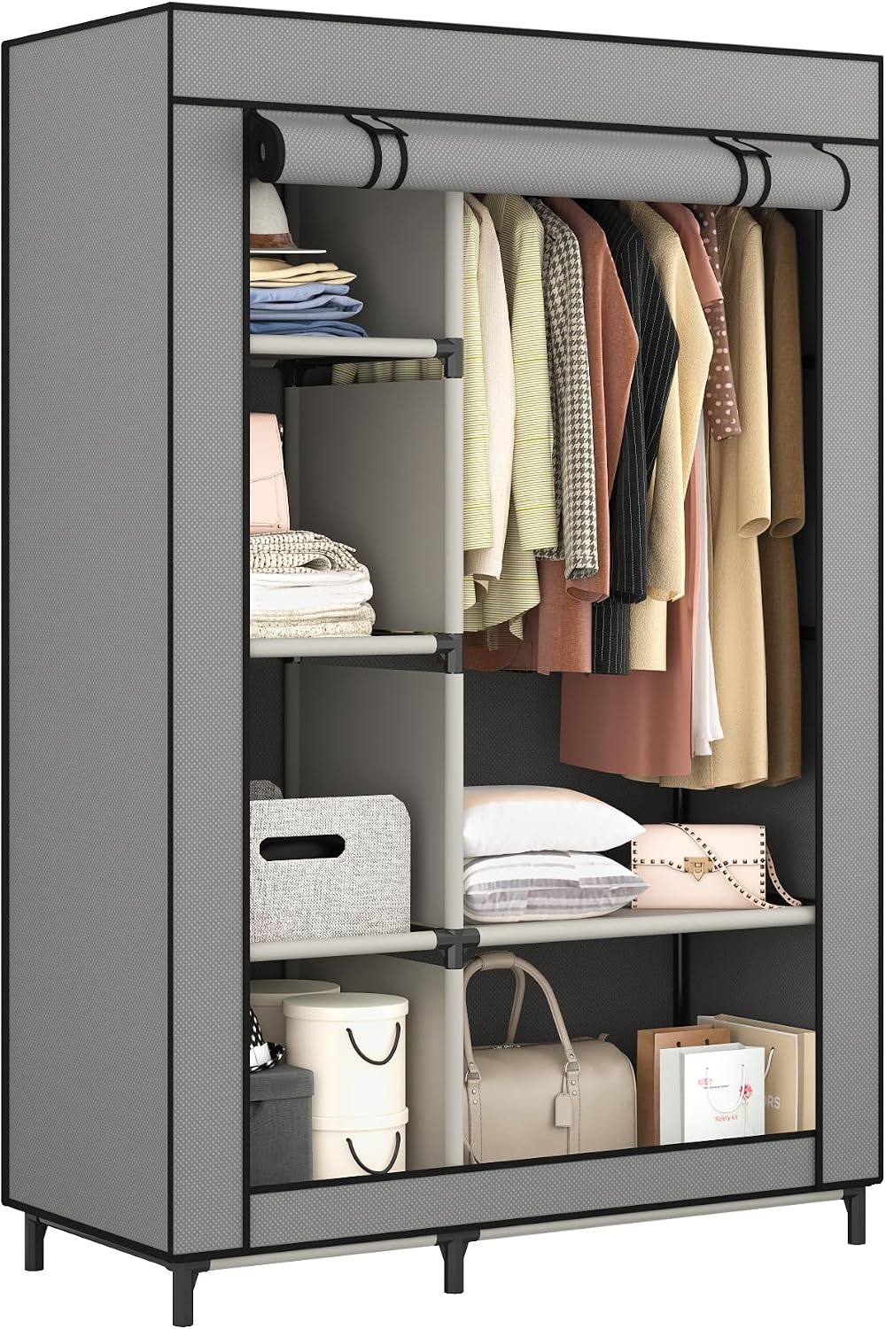 Calmootey Portable Closet Organizer, Space-Saving Storage System for Home