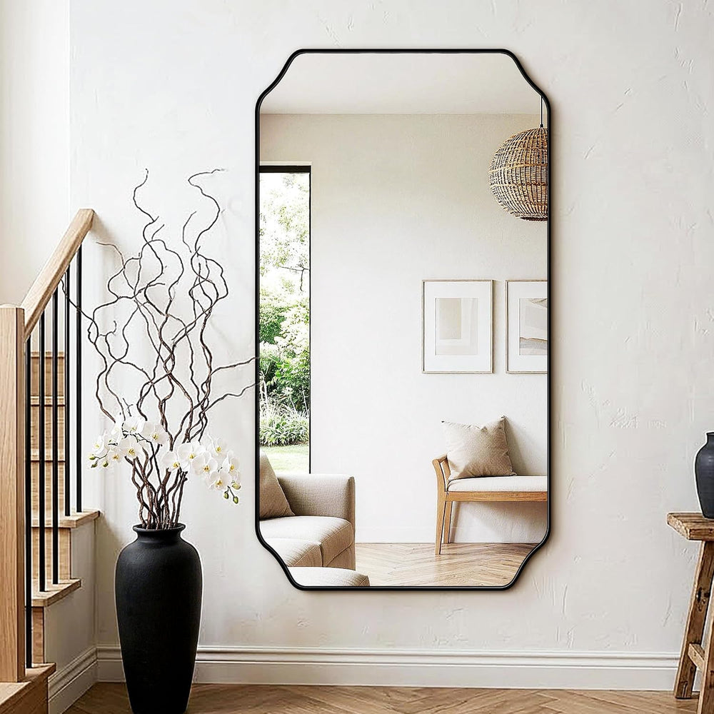 Vanity Bathroom Mirror for over Sink, 55"x30", Black Metal Framed