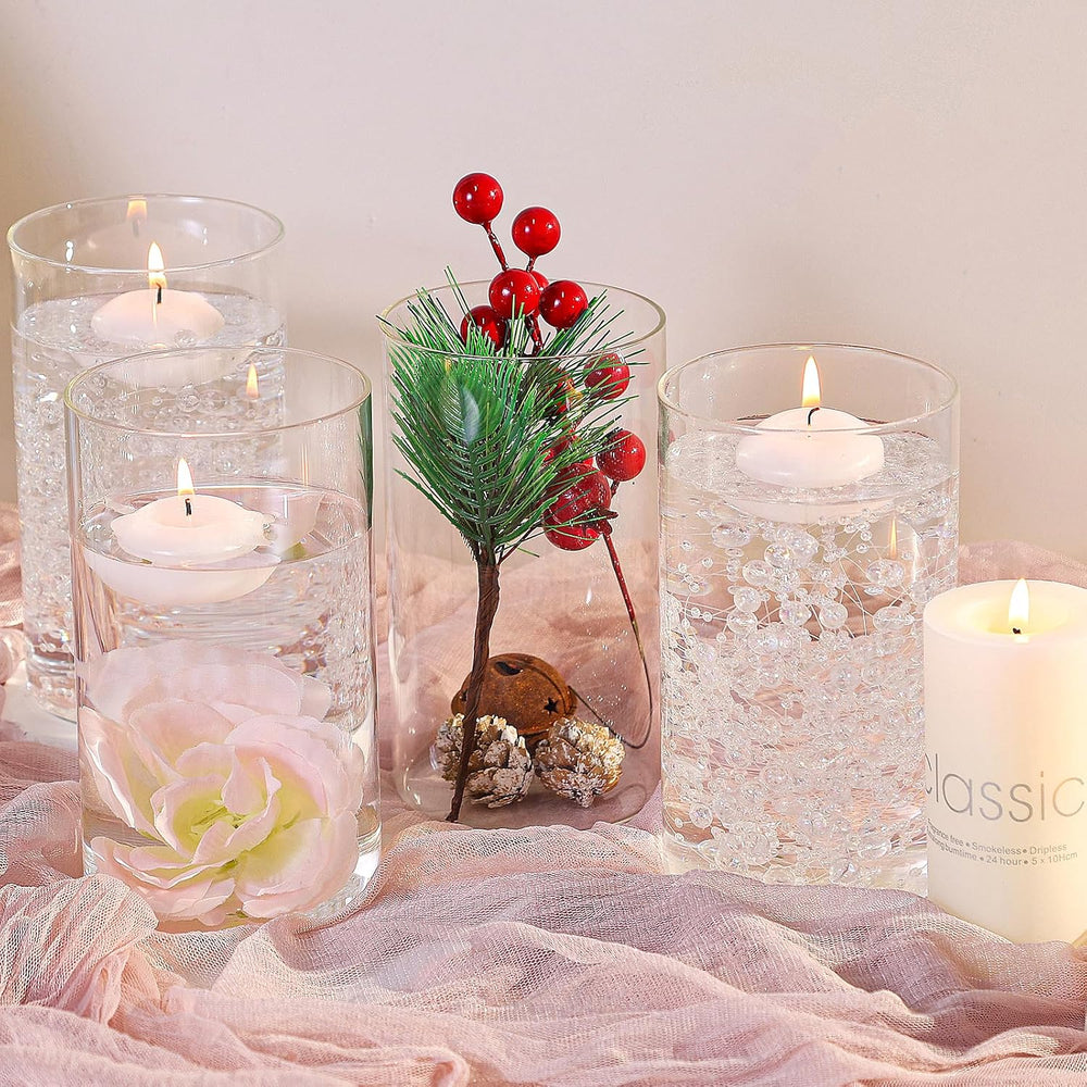 TBWIND 12pcs 6 Inch Clear Glass Cylinder Vases for Centerpieces