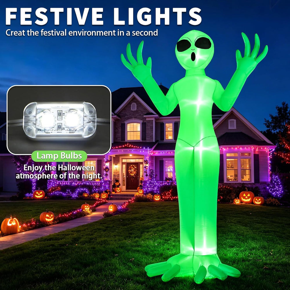 Halloween Inflatables Alien Outdoor Decoration 10FT Giant Alien Yard Dรฉcor