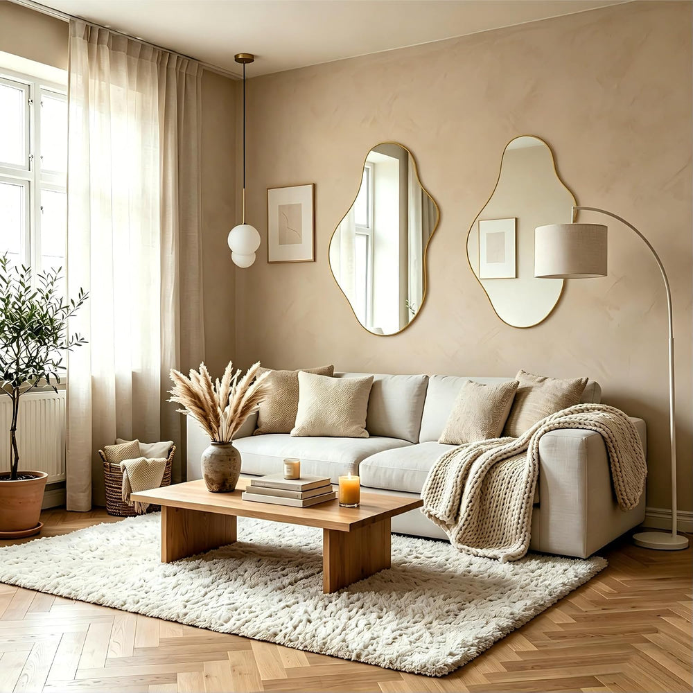 Irregular Wall Mirror 22"x40" Gold Abstract Asymmetrical Mirrors fo...