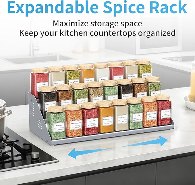 BOIVSHI Spice Rack Organizer, Metal Spice Rack Organizer