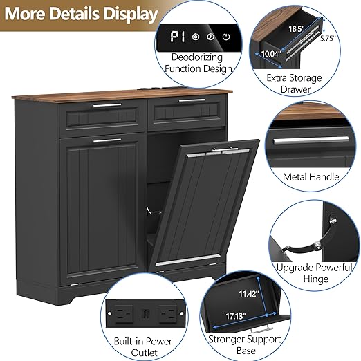 Double 10 Gallon Tilt Out Trash Can Cabinet