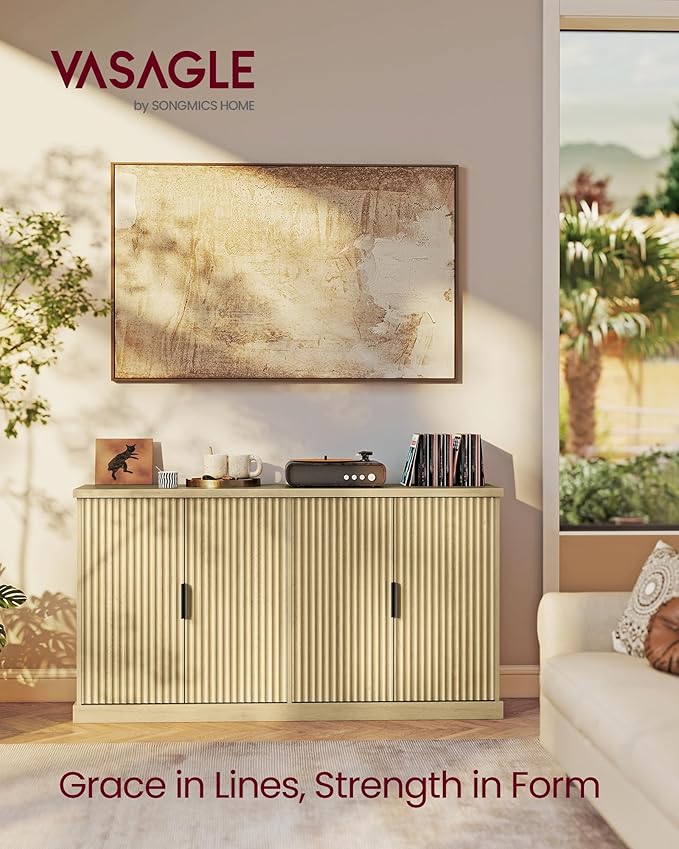 VASAGLE MAXE Collection - Buffet Cabinet, Console Cabinet, Sideboard with Adj...
