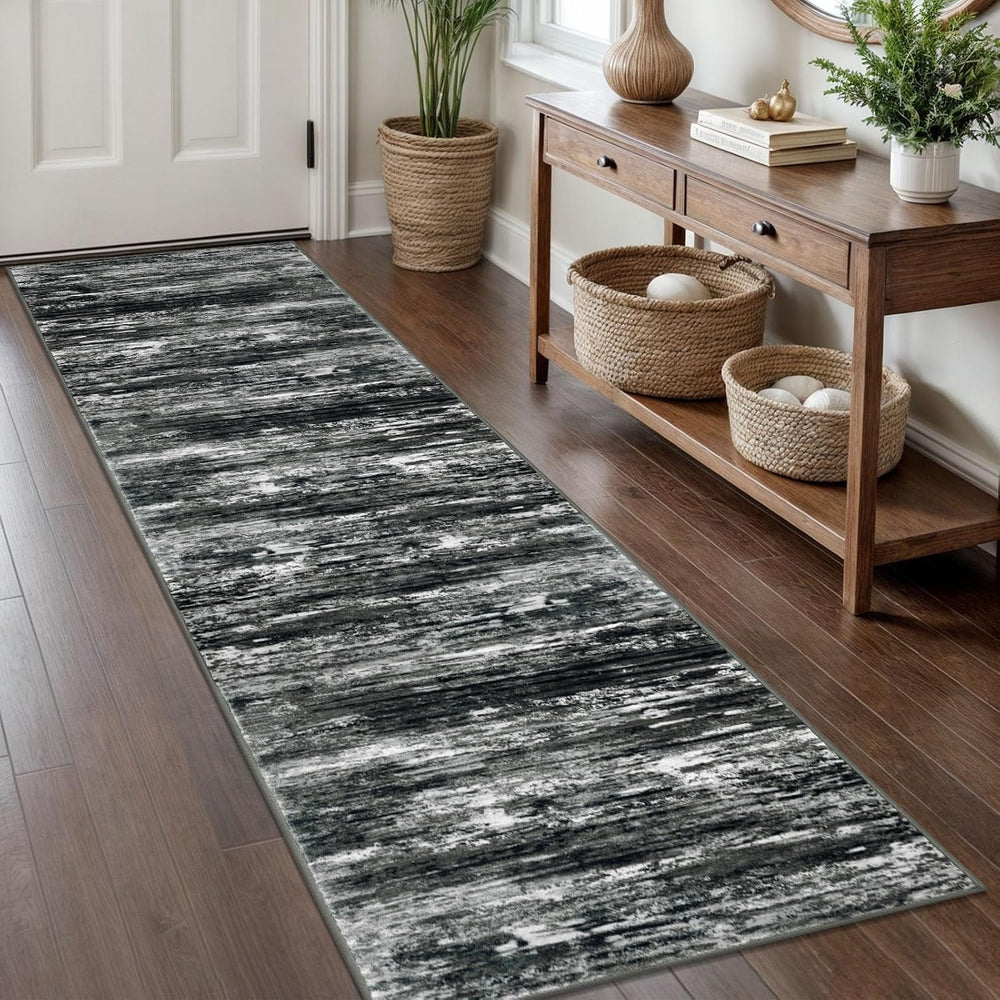 KOZYFLY Modern Abstract Hallway Runner Rug, 2x8 Kitchen Rugs Non-Slip Washable