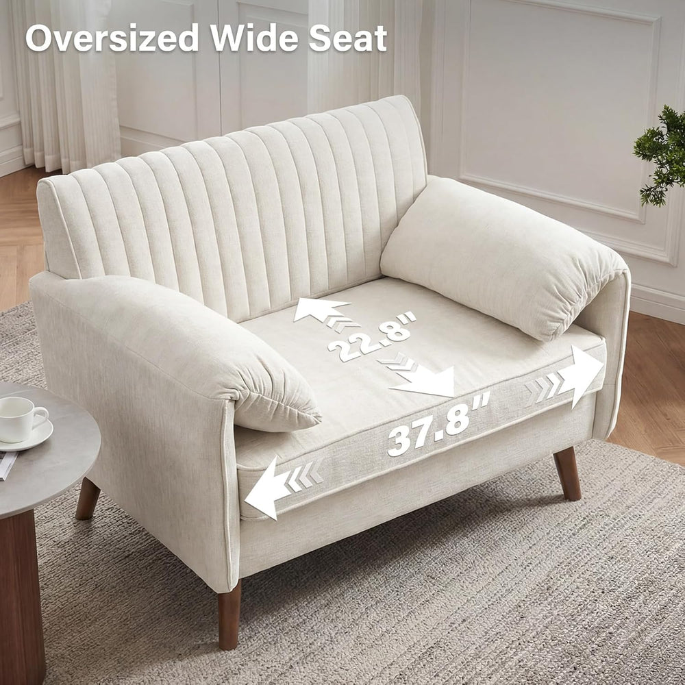 Modern Oversized Accent Reading Chair for Living Room, 43", Chenille, Beige