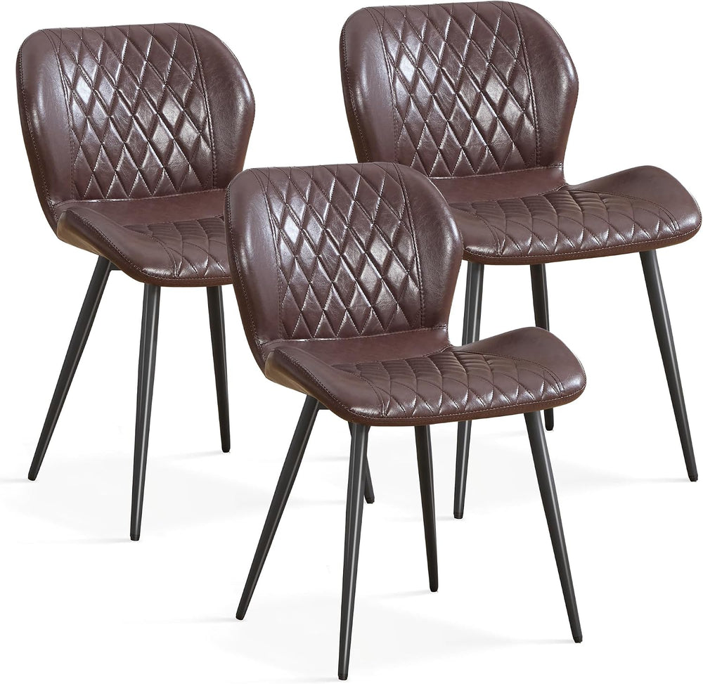 Dining Chairs Set of 3, Comfy Modern Dining Chairs with Thick Cushions, Uphol...