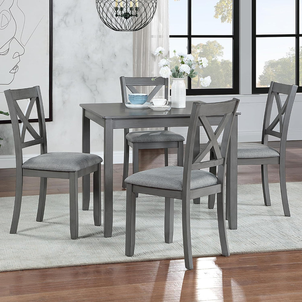 LUMISOL 5-Piece Wooden Dining Table Set with 4 Chairs, Kitchen Table Set for ...