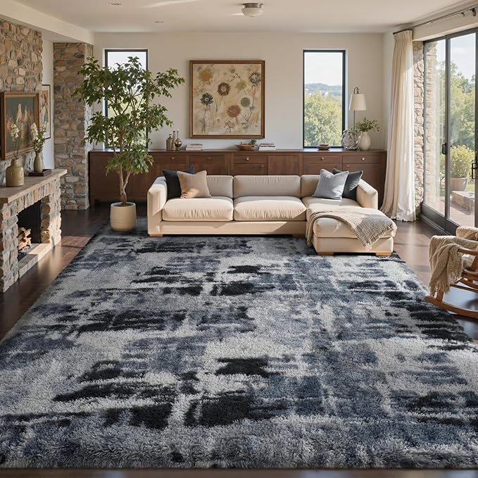 9x12 Ft Extra Large Shag Rugs for Living Room, Ultra Soft Fluffy Furry Area