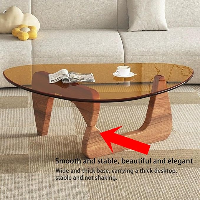 EASYSOUL Modern Glass Coffee Table, 44.88" D x 32.28" W x 15.75&quo...