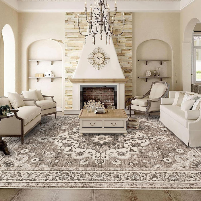 TOPRUUG Washable Oriental Area Rug: 9x12 Rugs for Living Room Non Slip Rug