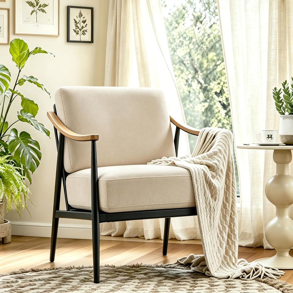 RNKSFX Modern Accent Chair for Living Room Bedroom Mid Century Arm Chair Upho...
