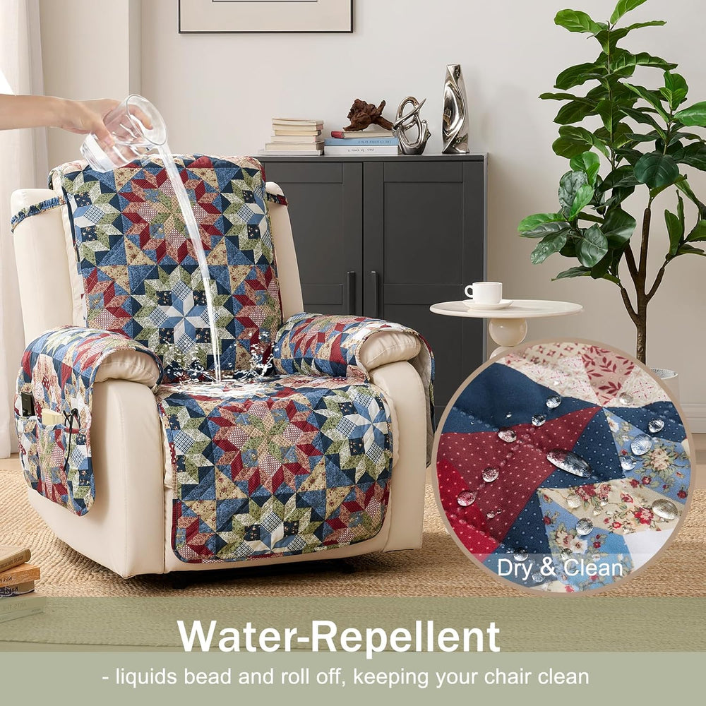 Patchwork Printed Recliner Chair Covers, Soft Quilted Lazy Boy Chair Covers, ...