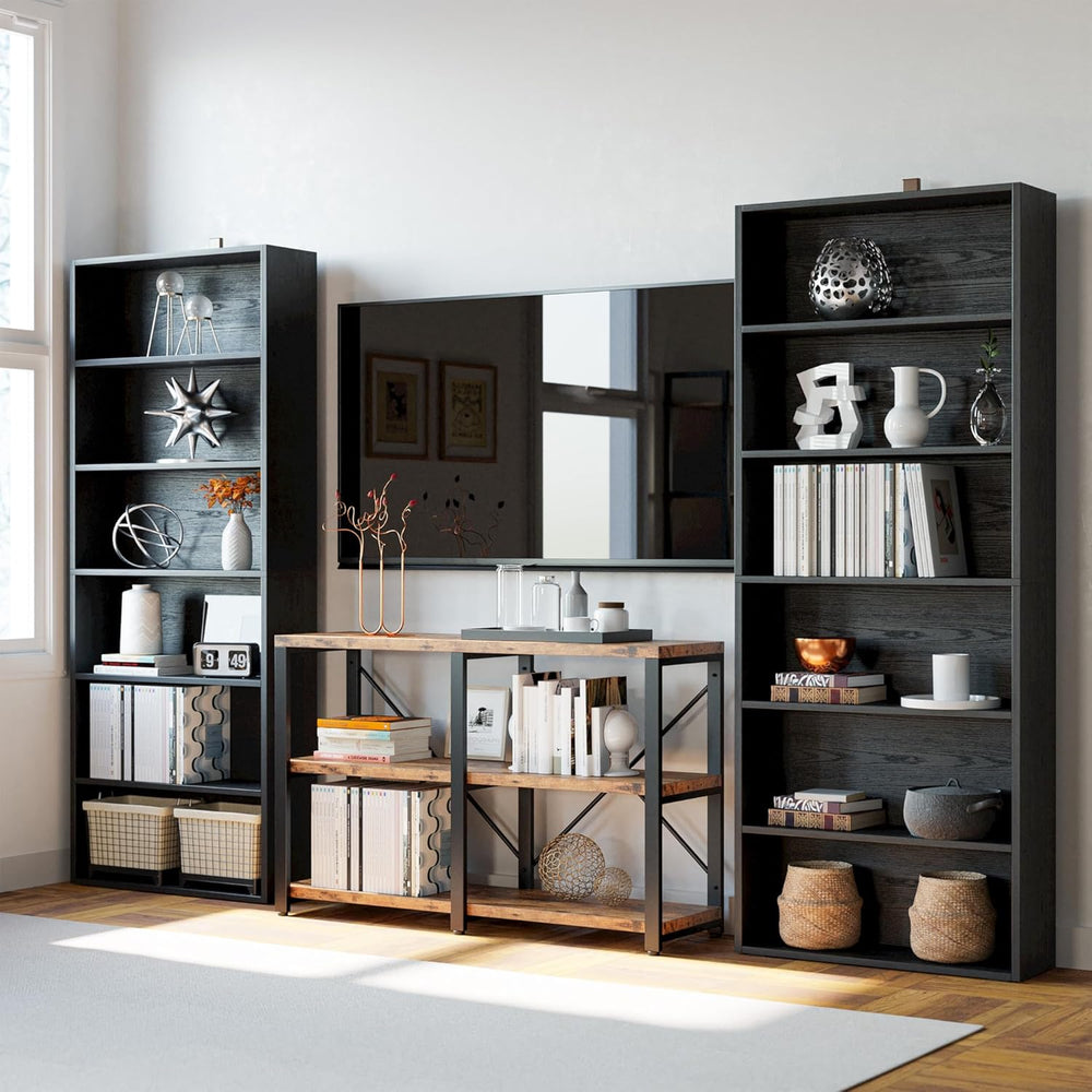 IRONCK Bookshelves and Bookcases Floor Standing 6 Tiers Display Storage Shelv...