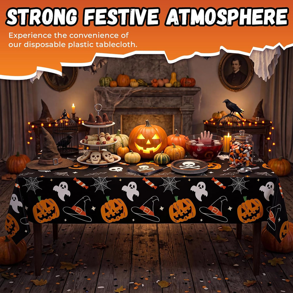 54 Inch X 300 Feet Plastic Table Cover Roll Disposable Halloween Tablecloth P...