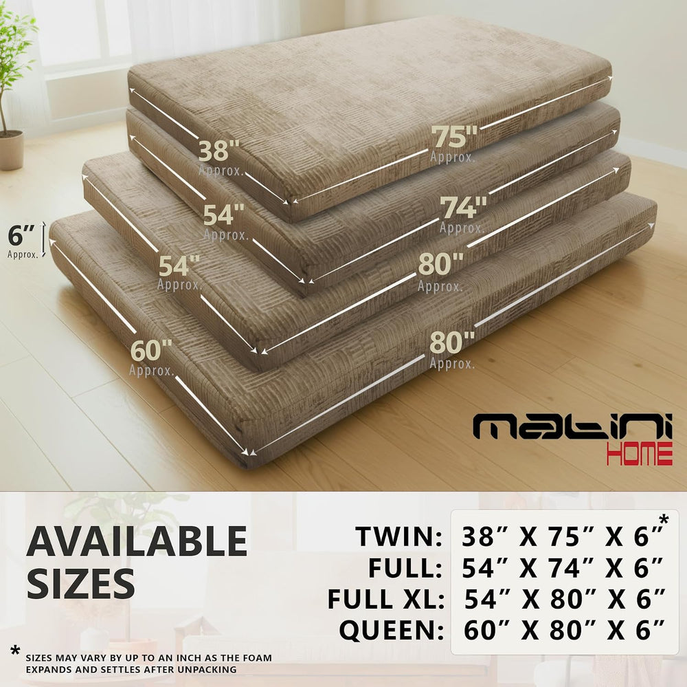 Matini Home Memory Foam Futon Mattress, Foldout Couch Futon Mattress - 54x74 ...